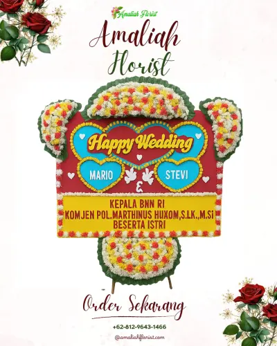 Karangan Papan Bunga Pernikahan di Mandirancan